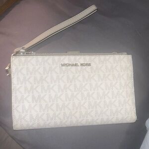 Gently Used Michael Kors Large Travel Wallet White
